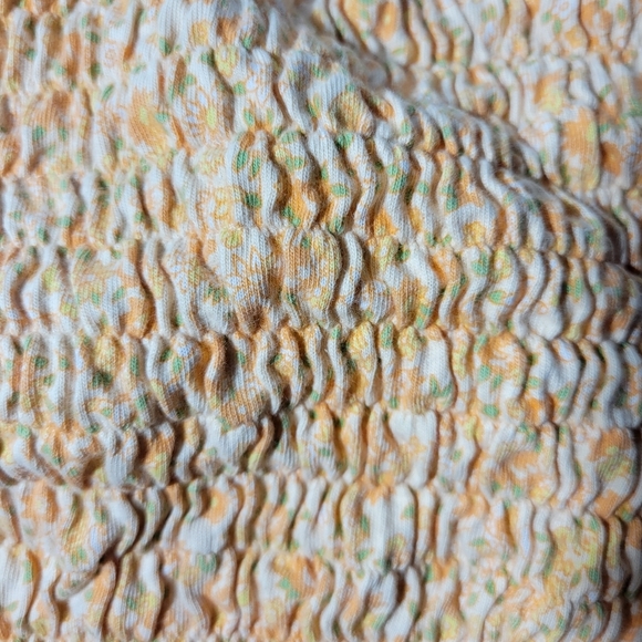 ❤️ 3 for $35 Ralph Lauren smocked tube crop sleeveless top orange floral small - Picture 3 of 6